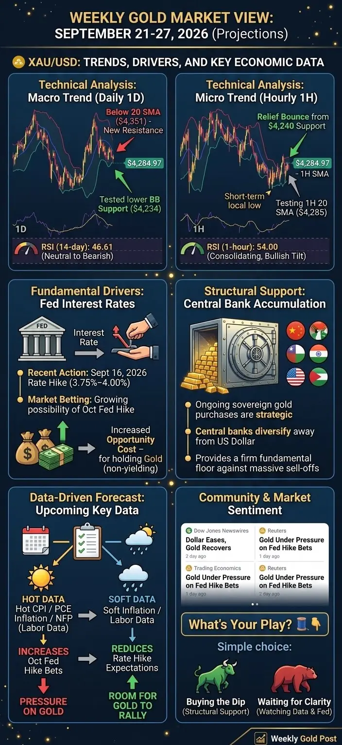 WEEKLY GOLD MARKETVIEW： SEPTEMBER 21-27，2026(Projections) XAU/USD：TRENDS，DRIVERS