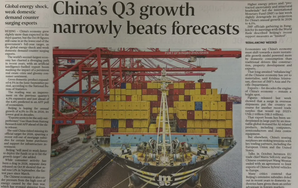 Global energy shock, weak domestic China's 03 growth Higher energy prices and "p