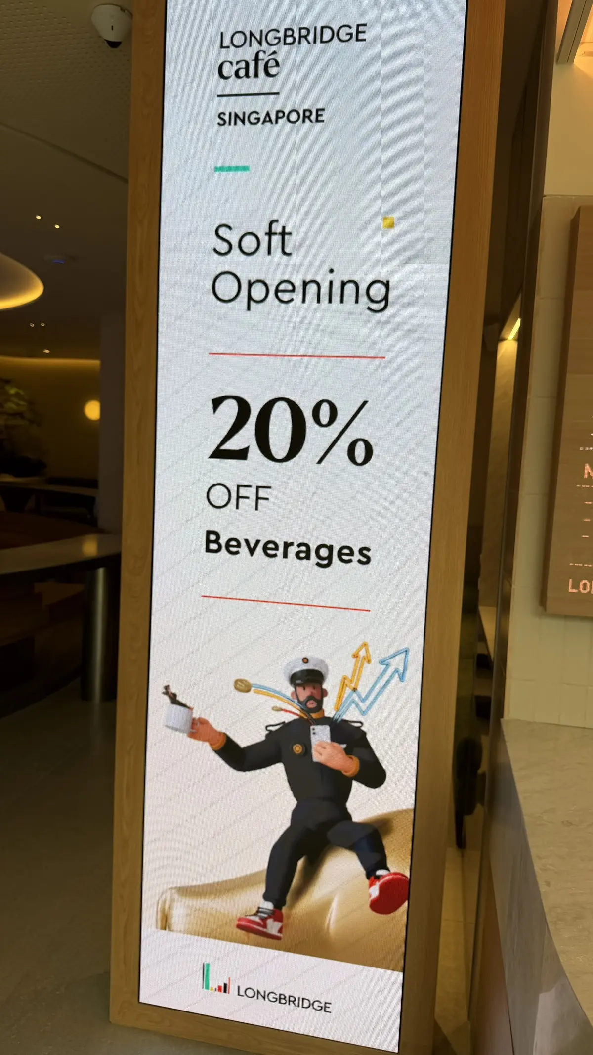 LONGBRIDGE cate SINGAPORE Soft Opening 20° %0 OFF Beverages LO 1 LONGBRIDGE