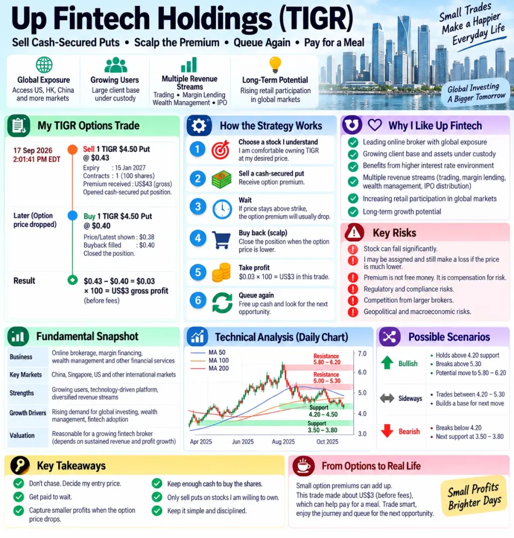 Up Fintech Holdings s(TIGR Small Trades Make a Happier Sell Cash-Secured Puts s·