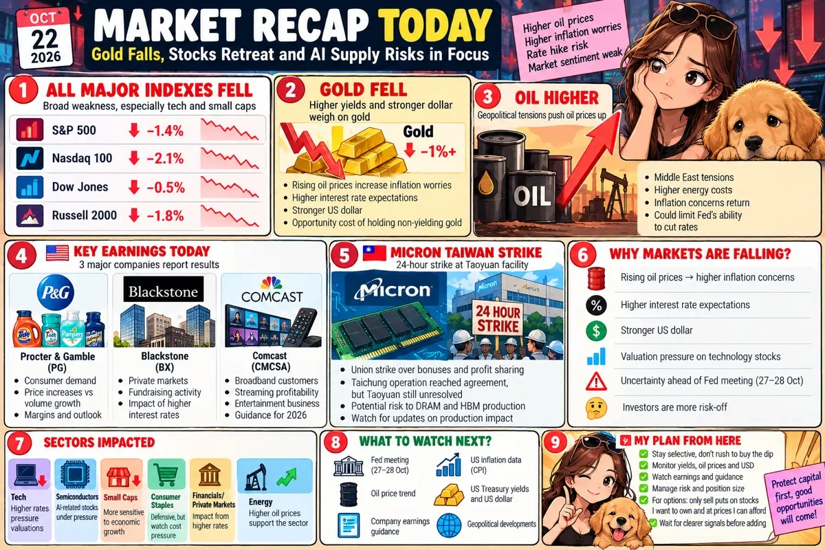 OCT 22 MARKET RECAP PT TODAY Higher oil prices Higher inflation worries 2026 Gol