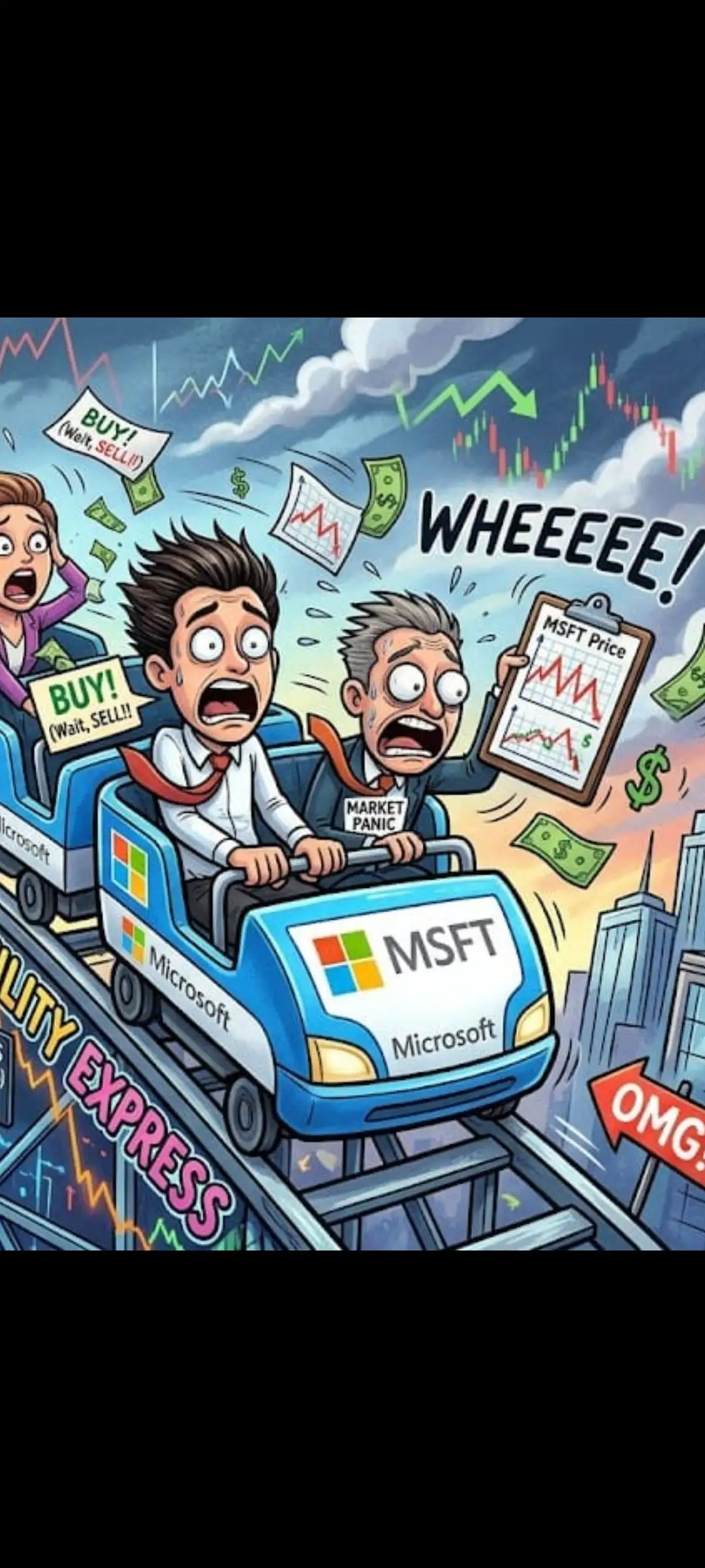 BUY! WHEEEEEI (Welt，SELLI $ M MSFT Price BUY! (Wait，SELL! MARKET PANIC MSFT aros