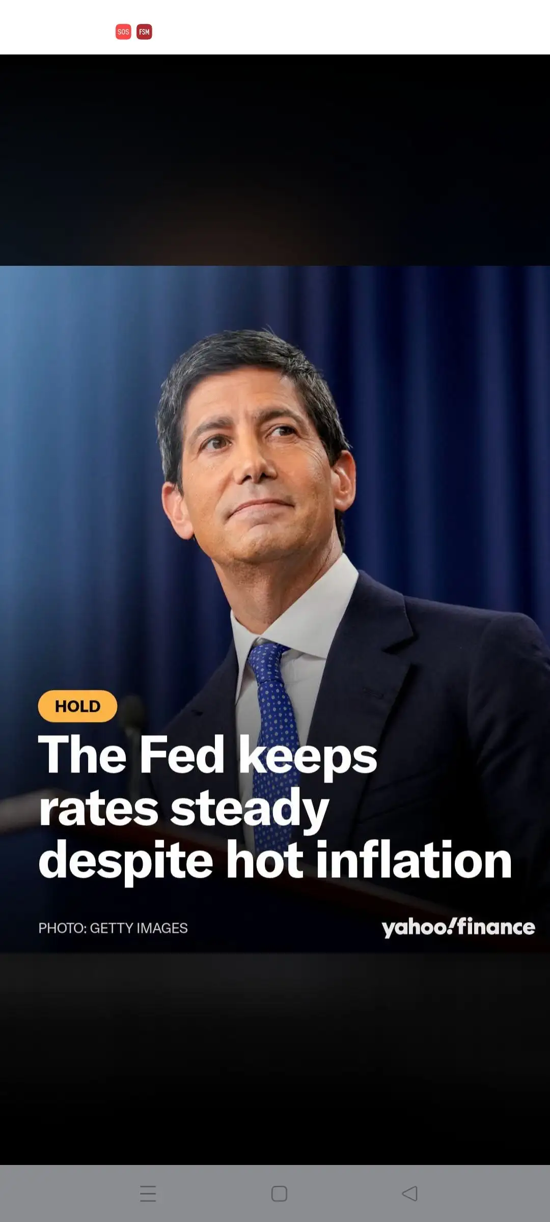 SOS FSM HOLD The Fed keeps rates steady despite hot inflation PHOTO:GETTYIMAGES