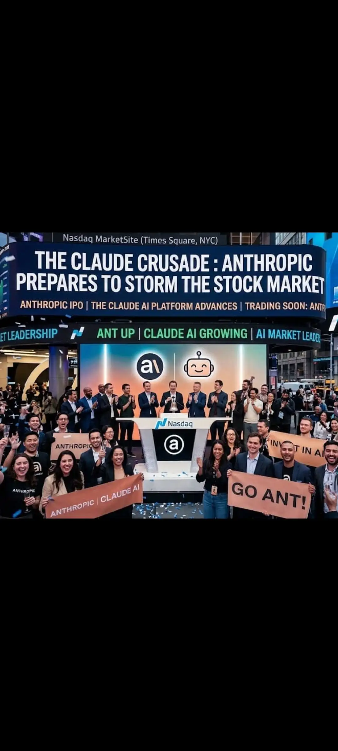 Nasdaq MarketSite (Times Square， NYC) 123 THE CLAUDE CRUSADE ： ANTHROPIC PREPARE