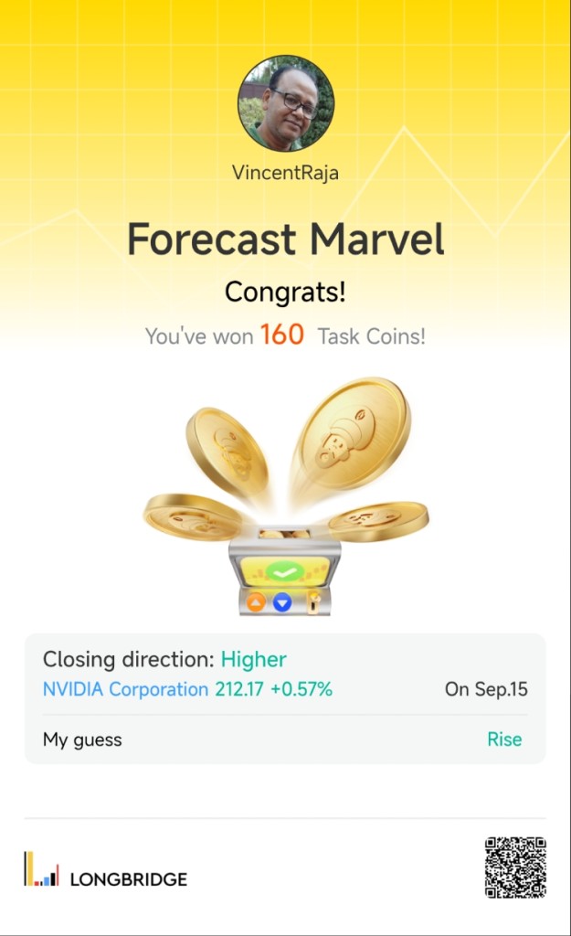 VincentRaja ForecastMarvel Congrats! You've won 160 Task Coins! Closing directio