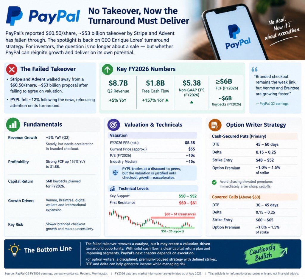 P PayPal No Takeover, Now the Turnaround Must Deliver No deal. Now it's PayPal's